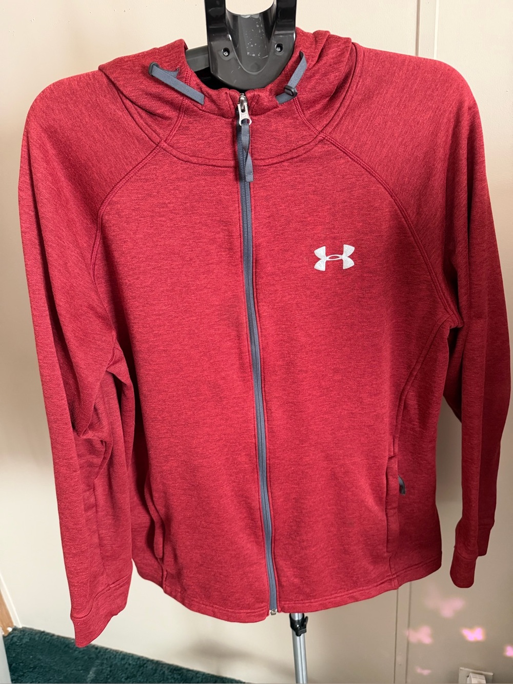 Under Armour Men's Red Full-Zip Hoodie Sweatshirt - Size L